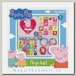 Пазл-набор 4 в 1 «Peppa Pig. Герои и предметы» 9, 16, 25, 36 элементов