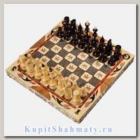 Шахматы резные «Герб России» среднего размера