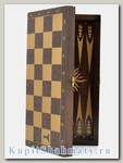 Доска нарды + шахматы «Гроссмейстерская» венге-золото